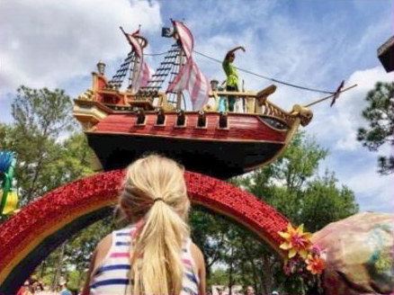 Peter Pan float at the Festival of Fantasy parade at Magic Kingdom — Magic VIP Tours Orlando