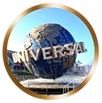 Captured in this image is the iconic Universal Studios globe, a symbol of adventure and cinematic magic, located at the entrance of the Orlando park. This landmark welcomes visitors from around the globe to a VIP tour experience where thrilling rides and blockbuster attractions come to life, offering an unforgettable escape into the stories and universes they love.